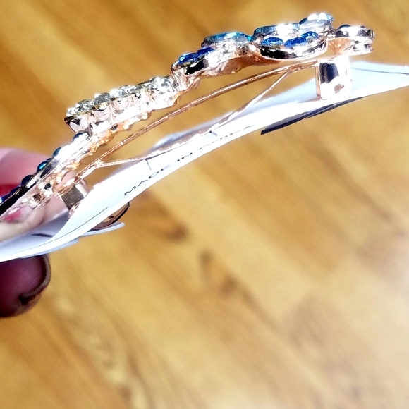 NWT Teal/Multi-Colored Rhinestones FLOWER Hair Barrette! - Picture 10 of 14